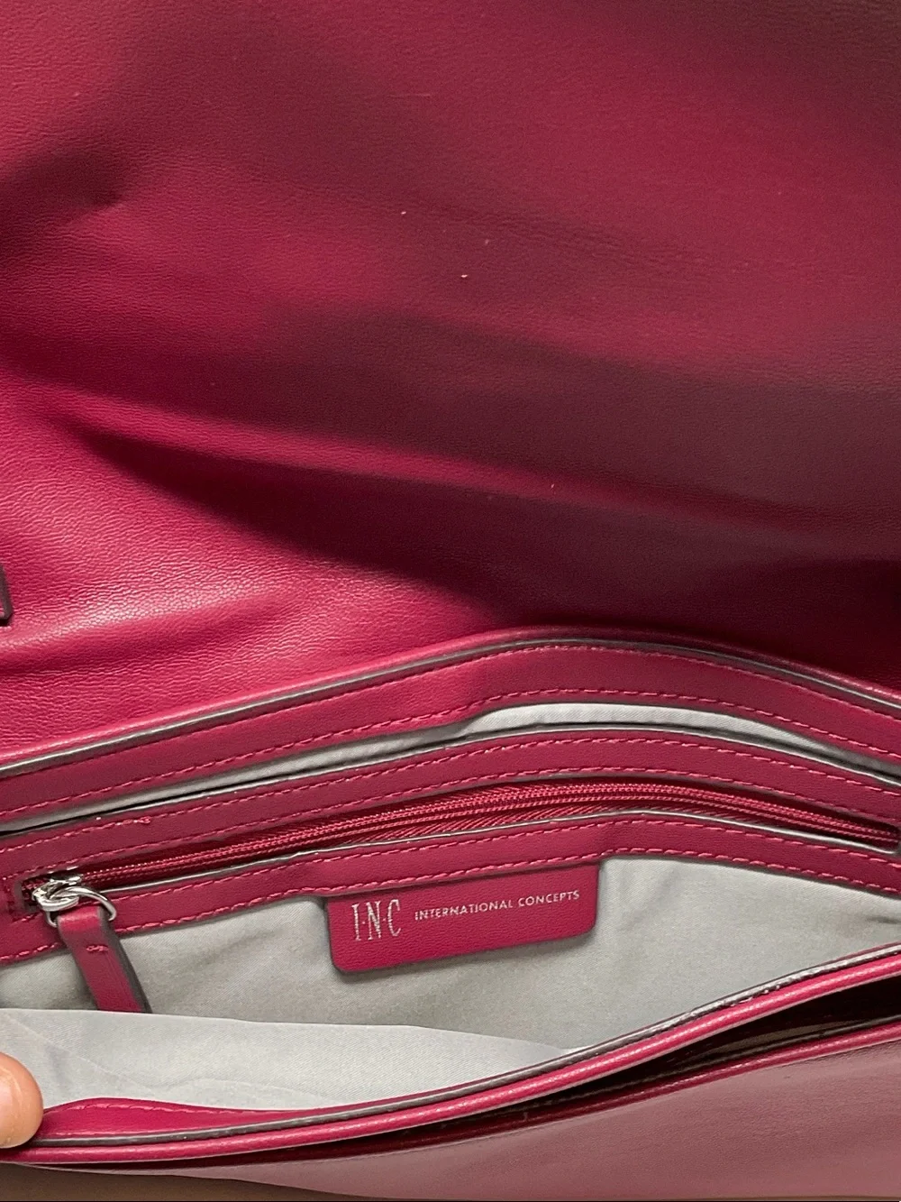 INC International Concepts Magenta Bow-Accent Clutch